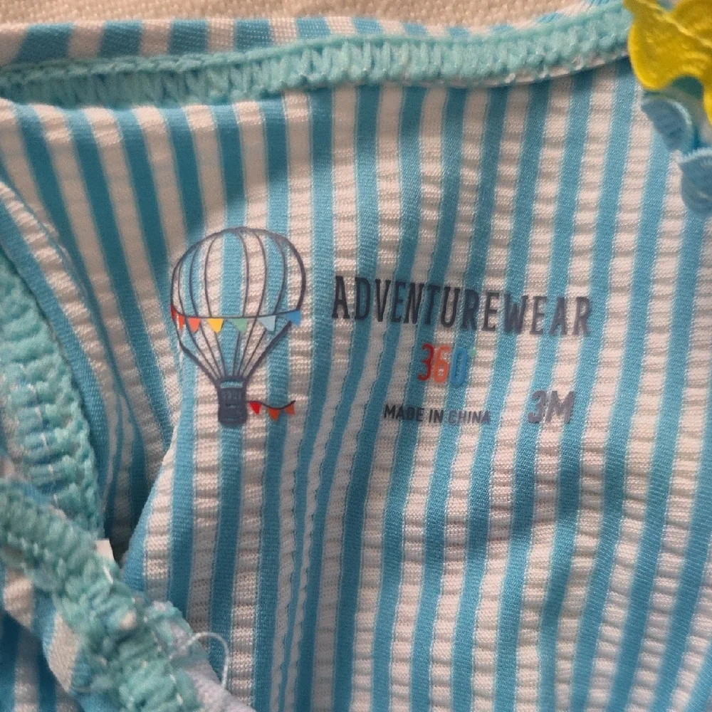 Swimsuit Infant 3 Monts Striped Ruffle Adevnturewear 360